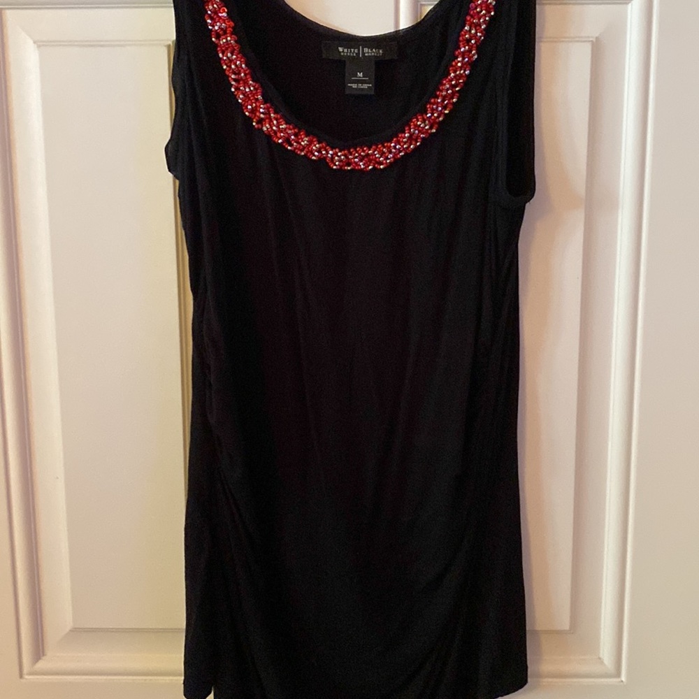 White House Black market size medium black with red beading right